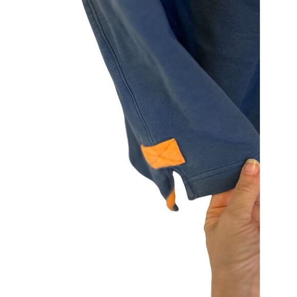 ORVIW Cotton Piques Polo Shirt Washed Blue Orange Details Size Large - Picture 7 of 7
